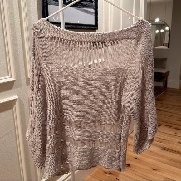 Women's Off-Shoulder Knit Sweater - Beige - Picture 5 of 8